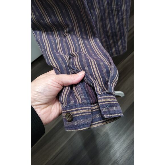 Vintage WAHMaker Frontier clothing Mens shirt XL Striped boho Western cotton USA - Picture 5 of 7